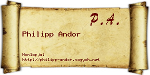Philipp Andor névjegykártya